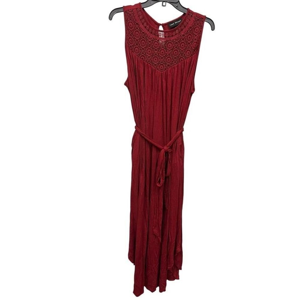 Lane Bryant Burgundy Crochet Lace Midi Dress Women's 14/16